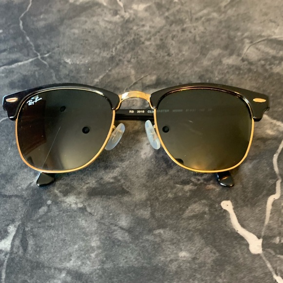 Ray-Ban 3016 Clubmaster Black Gold Tortoise Classics Sunglasses Black Gold - Picture 9 of 16